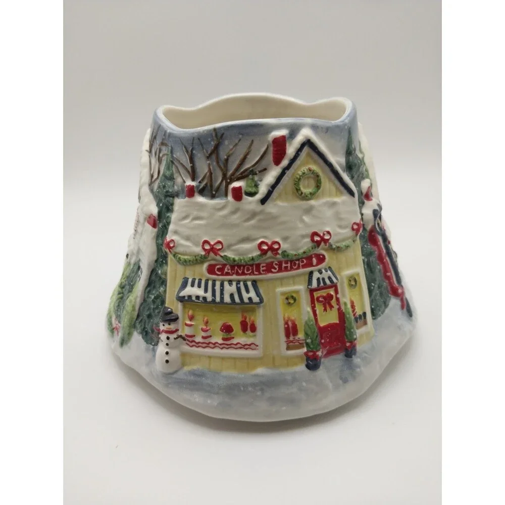 Yankee Candle HOLIDAY SNOW CHRISTMAS VILLAGE Large Jar Topper